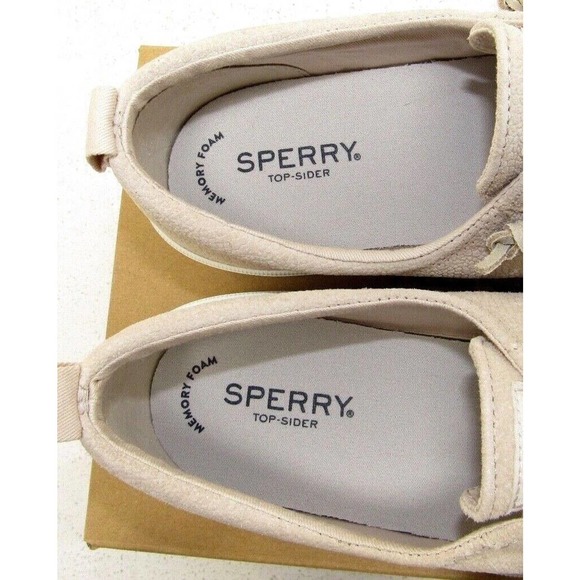 Womens Sperry Top-Sider Crest Platform Serpent Ivory Leather Lace Up Sneakers 11 - Picture 3 of 6